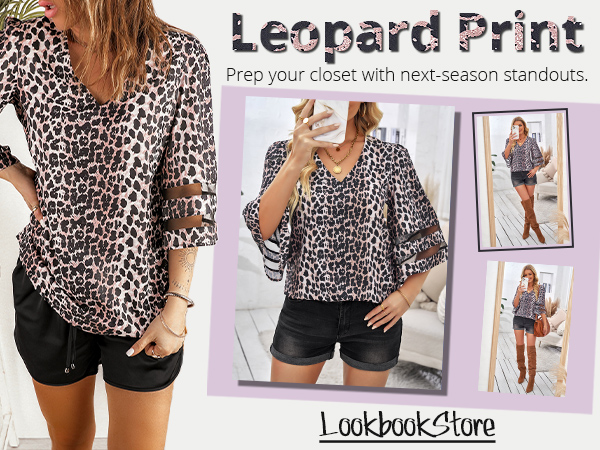 leopard print tops for women summer