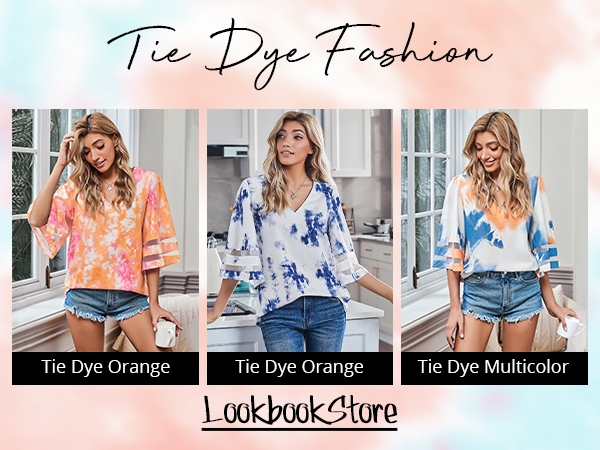 tie dye print blouses