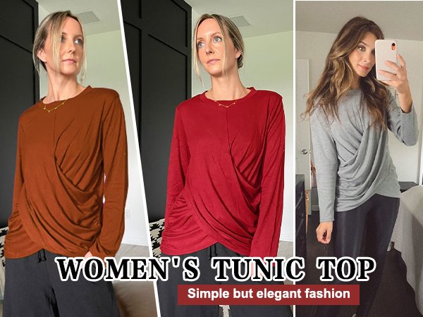 Winter Clothes for Women Work Twist Front Womens Long Sleeve Shirts Casual