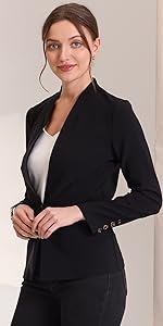 B0BMFSPX2F Stand Collar Blazer