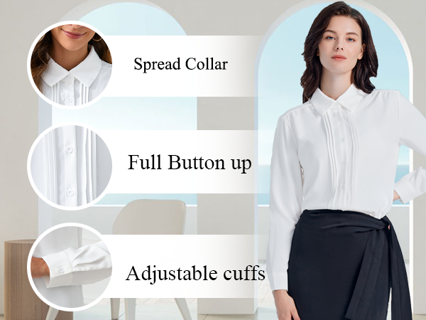 Women''s V Neck Blouse for Work Office Business Casual