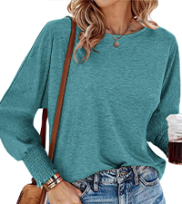 Spring T Shirt Fall Tops Loose Babydoll Blouses Long sleeve tops vacation business casual Tunic Tops