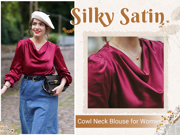 satin silk tops blouse