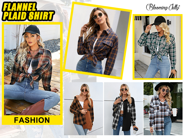 womens flannel plaid shirt more colors