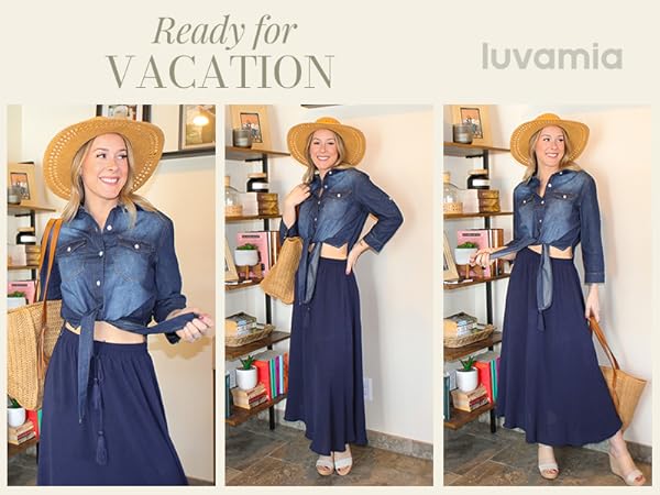 luvamia Collared Shirts for Women Button Down Shirts for Women