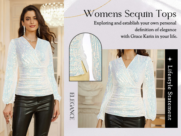 womens sequin tops