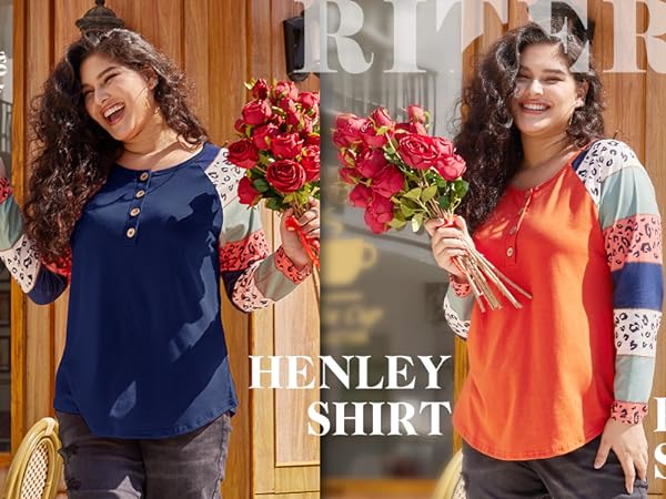 PLUS SIZE HENLEY SHIRT