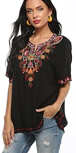 Mexican embroidered shirt for women