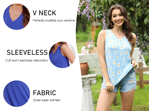 Women''s V Neck Tank Tops