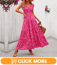 flutter sleeve maxi dress short sleeve summer dresses smocked long flowy dress aline midi dress